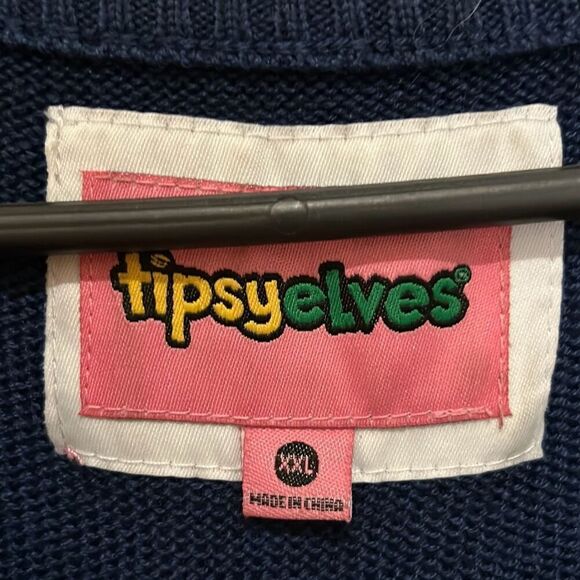 Tipsy Elves Blue Sequin Snowflake Dress XXL Sweater Dress - Picture 3 of 10